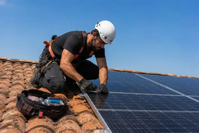 Maintenance et monitoring de panneaux solaires à Rosis